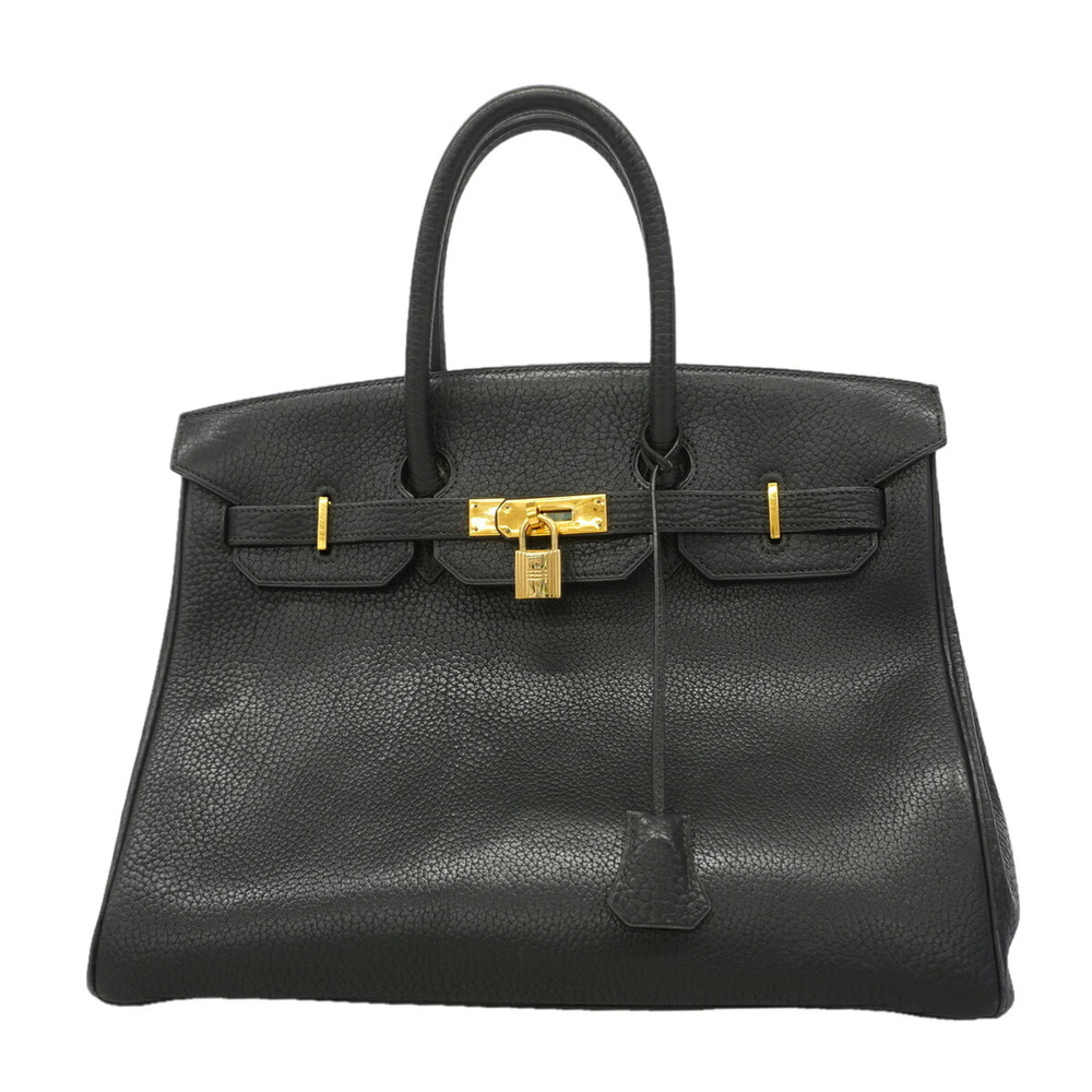 Hermes Birkin 35 Handbag, Ardennes Leather, Black, with "Y" stamp, Ladies'.